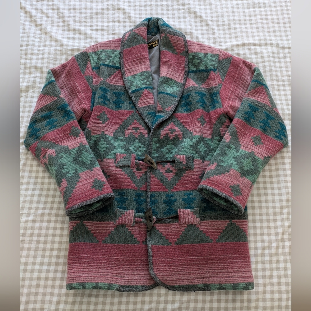 Vintage Eddie Bauer Wool Blanket Coat Small 80s/90s Excellent Condition